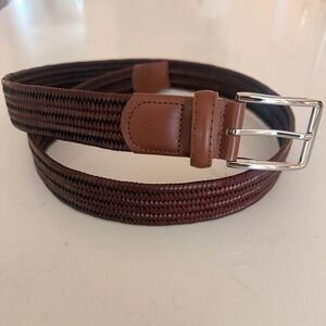 Ghost Golf brown leather belt with silver buckle 45” buckle to end -like new